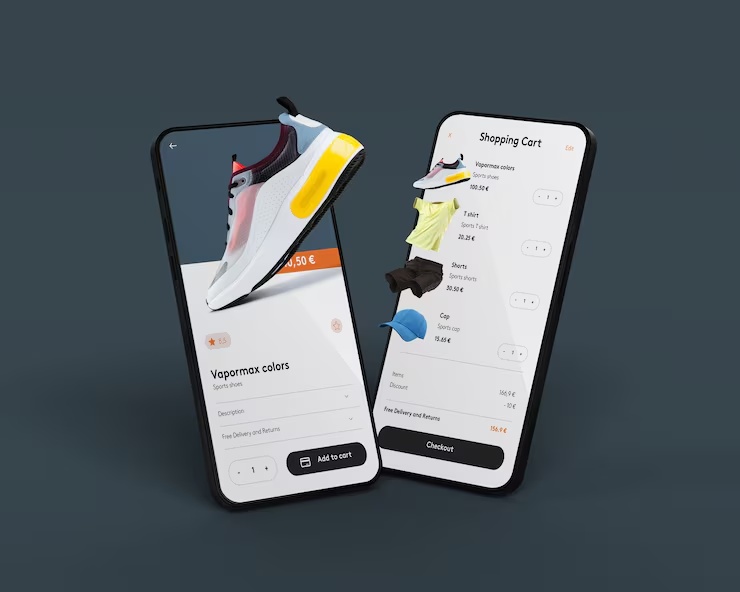 Interfaccia e-commerce su smartphone