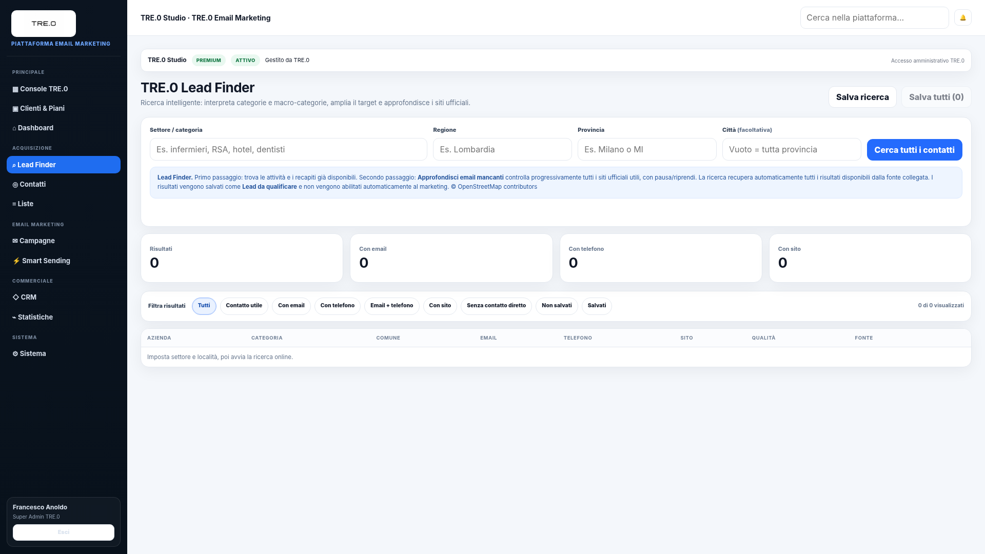TRE.0 Email Marketing Lead Finder